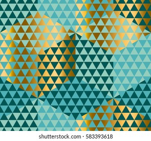 Geometry motif in lizard or snake skin style. Green seamless pattern vector illustration. Abstract triangle complex mosaic background for fabric, wrapping paper, backdrop