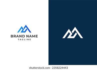 geometry mountain logo with letter R in it. suitable for outdoor company