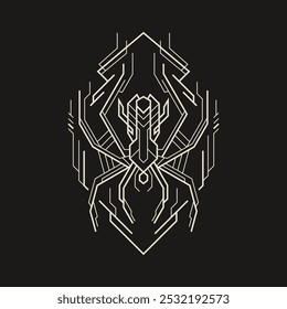 Geometry mythical spider badge for merchandise, apparel or other