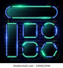Geometry neon banner set