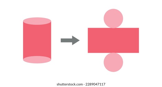 Geometry net of cylinder. 3d solid shape in mathematics