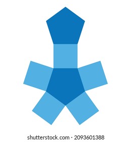 Geometry net of hexagonal prism. 3d solid shape in mathematics
