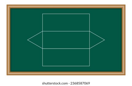 Geometry net of triangular prism. 3d solid shape in mathematics.
