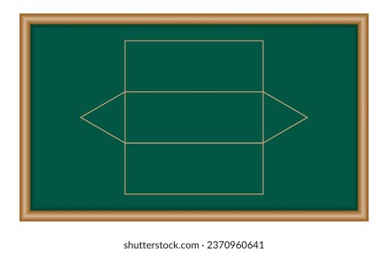 Geometry net of triangular prism. 3d solid shape in mathematics.