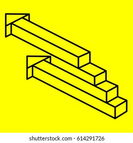 Geometry. Optical illusion arrow