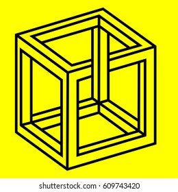 Geometry. Optical illusion cube