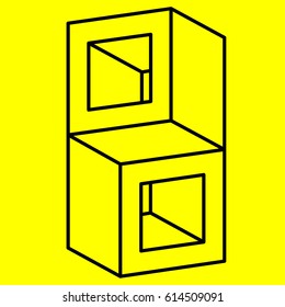 Geometry. Optical Illusion Cube