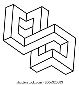 Geometry. Optical illusion shape. Optical art. Abstract background.