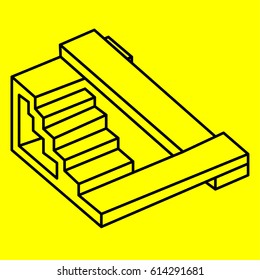 Geometry. Optical Illusion Stairs