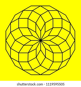 Geometry. Optical illusion stone flower