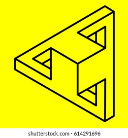 Geometry. Optical illusion triangle