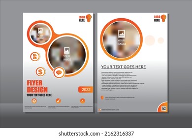 Geometrische Orange-Weiß-Broschüre, Flyer Design Vorlage Vektordesign. Layout-Vorlage in A4-Größe