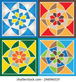 Geometry ornaments. Vector set.