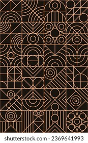 Geometry pattern gold line minimal 20s bauhaus style