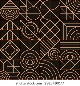 Geometry pattern gold line minimal 20s bauhaus style