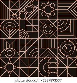 Geometry pattern gold line minimal 20s bauhaus style