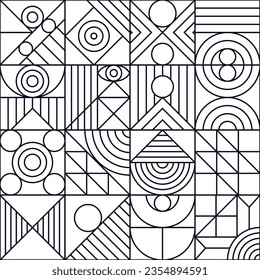 Geometry pattern minimal 20s bauhaus line style