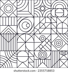 Geometry pattern minimal 20s bauhaus line style