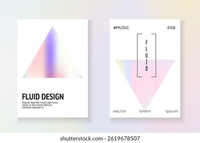 Geometry Poster. Rainbow Shape. Graphic Screen. Crystal Concept. Holographic Background. Isolated 90s Template. Pink Pearlescent Paper. Violet Geometry Poster