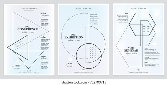 geometry poster, set of 3. vector eps 8.
