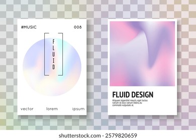 Geometry Presentation. Business White Brochure. Color Foil. Fashion Banner. 1980 Fluid. Vintage Design. Blue Holographic Cover. Violet Geometry Presentation