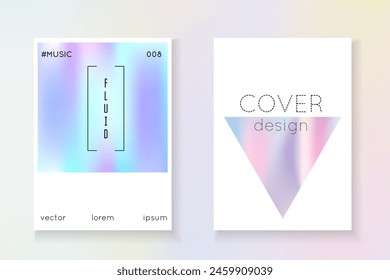 Geometry Presentation. Colourful White Illustration. Fashion Concept. Neon Background. Digital Effect. Minimal Poster. Pink Holographic Paper. Purple Geometry Presentation