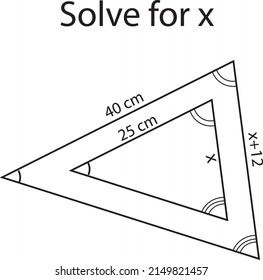 Geometry problem to find the value of x in similarity of triangles.