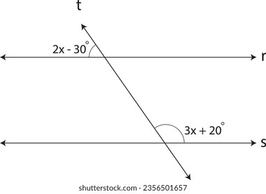 Geometrisches Problem mit zwei Parallelen und einer Querverlagerung zur Bestimmung des Werts x