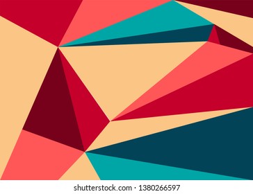 geometry red pink blue colors abstract poligons background