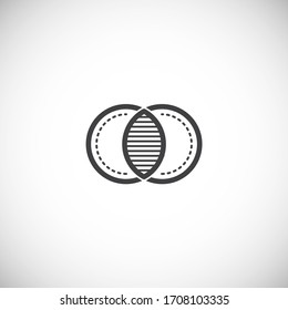 Icono relacionado con la geometría en el fondo para diseño gráfico y web. Símbolo de concepto de ilustración creativa para aplicación web o móvil.