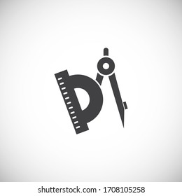 Icono relacionado con la geometría en el fondo para diseño gráfico y web. Símbolo de concepto de ilustración creativa para aplicación web o móvil.
