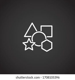 Icono relacionado con la geometría en el fondo para diseño gráfico y web. Símbolo de concepto de ilustración creativa para aplicación web o móvil.