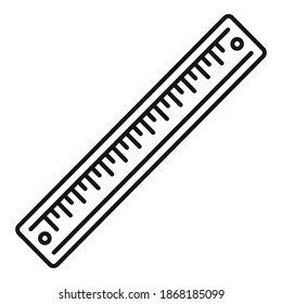 Geometry ruler icon. Outline geometry ruler vector icon for web design isolated on white background