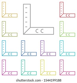 Geometry, ruler multi color icon. Simple thin line, outline vector of construction tools icons for ui and ux, website or mobile application