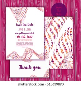 Geometry Save the Date card with modern colorful shapes. Wedding anniversary celebration party invitation design template.