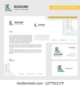 Geometry scale Business Letterhead, Envelope and visiting Card Design vector template