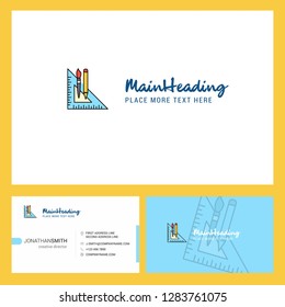 Geometry scale Logo design with Tagline & Front and Back Busienss Card Template. Vector Creative Design