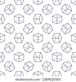 Geometry Science concept vector thin line seamless pattern with Geometrical Cube symbol