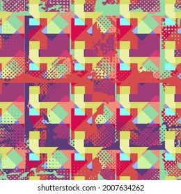 Geometry seamless abstract pattern with chaotic squares
