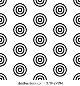 Geometry seamless pattern with concentric circles. Black and white target vector illustration.