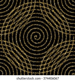 geometry seamless  pattern  with golden glitter, vector image.