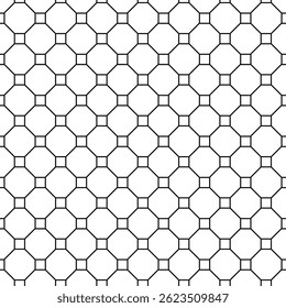 Geometry seamless pattern. Vector graphic line illustration. Black and white abstract illustration for package, vacation design, fabric and textile. package, cosmetic, cards.
