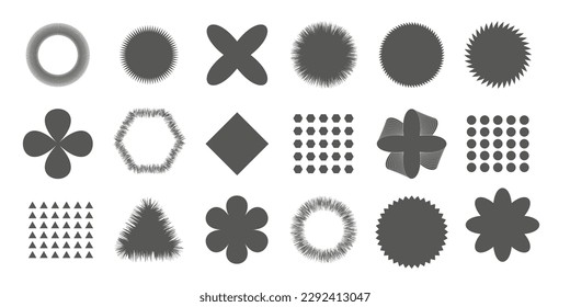 Geometry set. Abstract geometric, shapes set. Modern illustration: set of elements for minimalist print, poster, decor, flat design Vector. Graphics elements collection for poster, cover, art, textile