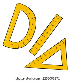 Geometry set. Cartoon. Vector illustration. Isolated on white background