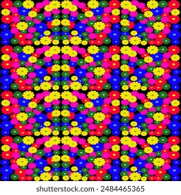 Forma de geometría abstracta Fondo de pantalla de diseño de tintes de corbata. Patrón de rayas sin costuras en estilo azteca. Bordado de Folk. Concepto de textura de tela. Colorido textil flor.