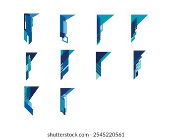 Geometry Shape Corner Element Set 