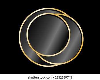 Geometría de forma dorado brillante marco rectangular brillante con fondo dorado. Línea de lujo dorado