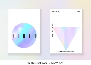 Geometry Shape. Pearlescent Fluid. Colorful Pearl Brochure. Rainbow Mesh. Crystal Banner. Blue Holograph Cover. Fashion Design. Violet Geometry Shape