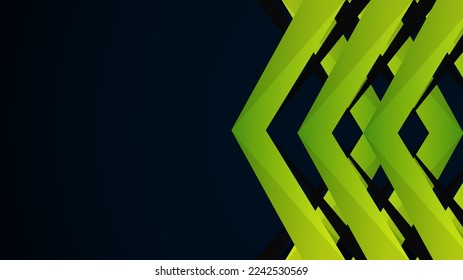 Geometry shapes green lines on dark blue background