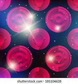 Geometry shapes in open space vector seamless